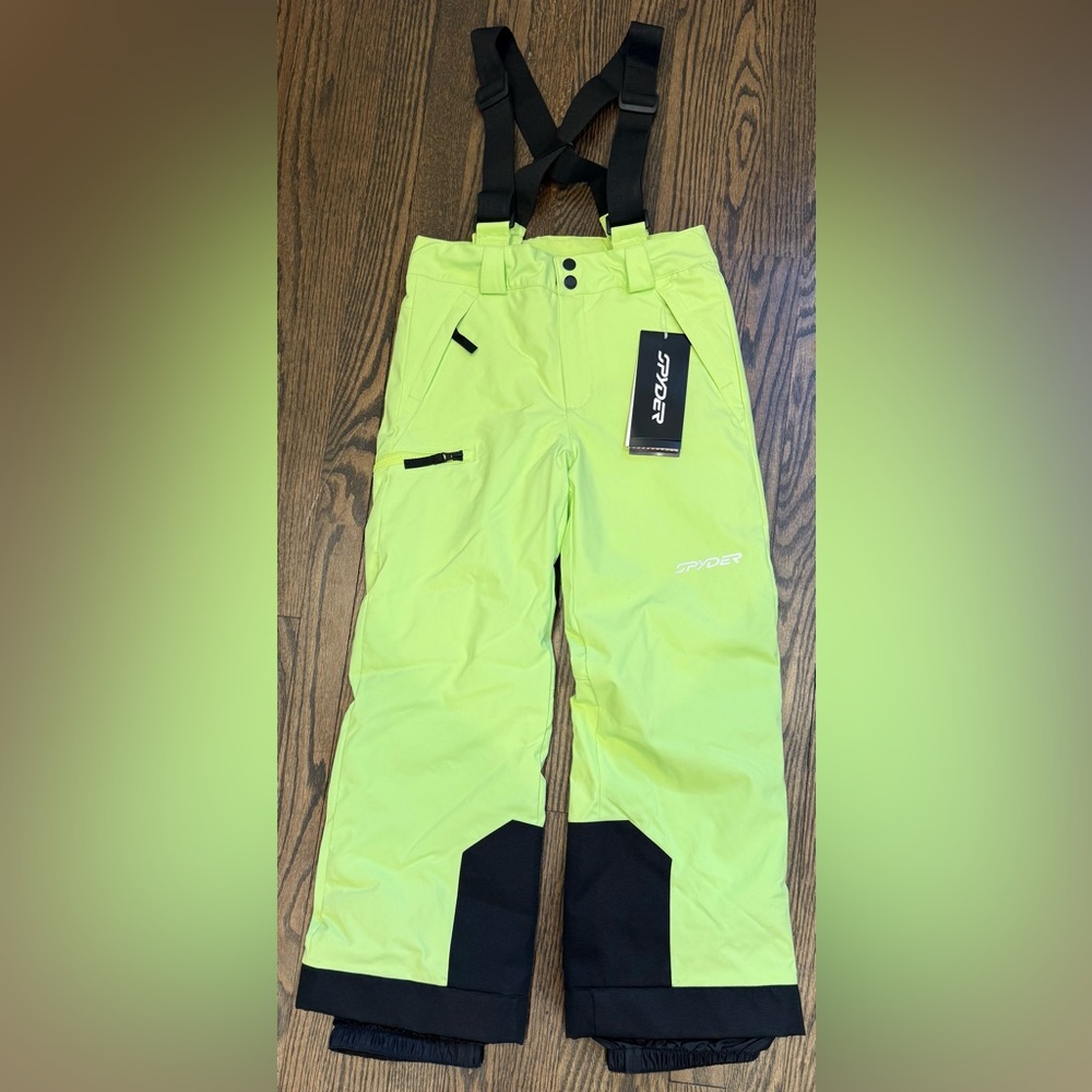 NWTs Spyder Boys’ Propulsion Insulated Ski Pant. Lime Ice. Size 12